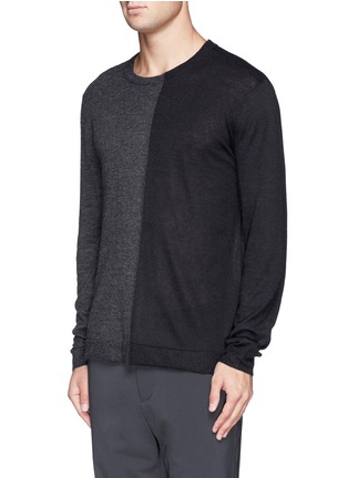 Front View - Click To Enlarge - T BY ALEXANDER WANG - Colourblock alpaca-wool sweater