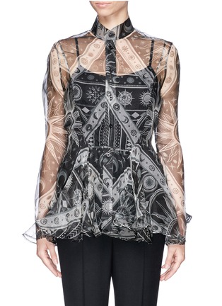 Main View - Click To Enlarge - KTZ - Solar system print peplum organdy shirt