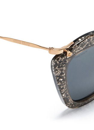 Detail View - Click To Enlarge - MIU MIU - 'Noir' glitter cat eye acetate sunglasses