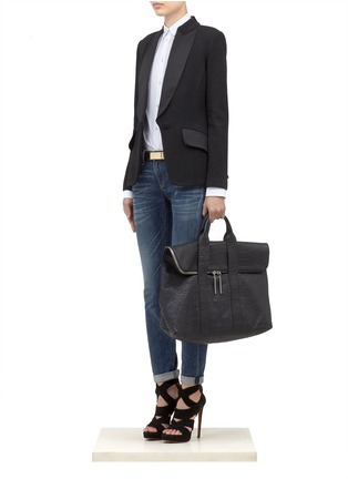 Figure View - Click To Enlarge - ST. JOHN - Piqué knit peak-lapel jacket