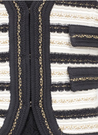 Detail View - Click To Enlarge - ST. JOHN - Striped wool-blend knitted jacket
