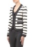 Front View - Click To Enlarge - ST. JOHN - Striped wool-blend knitted jacket