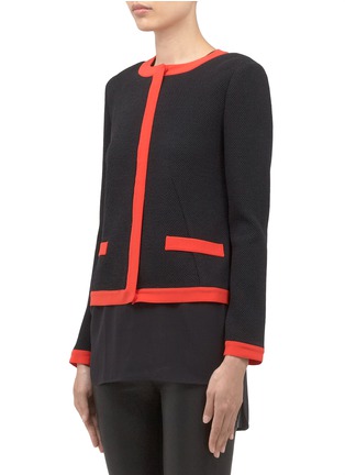 Front View - Click To Enlarge - ST. JOHN - Contrast piqué knit jacket