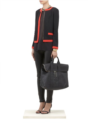 Figure View - Click To Enlarge - ST. JOHN - Contrast piqué knit jacket