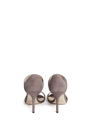 Back View - Click To Enlarge - JIMMY CHOO - 'Tallow' glitter strap suede sandals