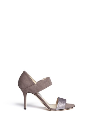 Main View - Click To Enlarge - JIMMY CHOO - 'Tallow' glitter strap suede sandals