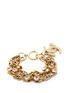 Main View - Click To Enlarge - VINTAGE CHANEL - Strass embellished logo charm multi chain bracelet