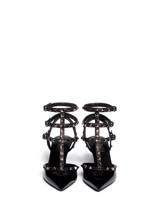 Figure View - Click To Enlarge - VALENTINO GARAVANI - Rockstud caged patent leather pumps