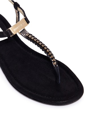 Detail View - Click To Enlarge - JIMMY CHOO - 'Nox' crystal flat thong sandals