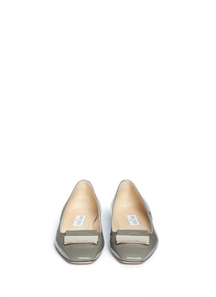 Figure View - Click To Enlarge - JIMMY CHOO - 'Carlow' gold plague ballerinas 