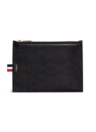 Main View - Click To Enlarge - THOM BROWNE  - Large pebble grain leather zip coin pouch
