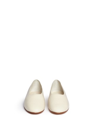 Front View - Click To Enlarge - VINCE - 'Maxwell' choked up leather ballerinas