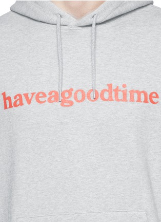 Detail View - Click To Enlarge - HAVE A GOOD TIME - Logo print hoodie