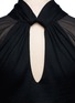Detail View - Click To Enlarge - EMILIO PUCCI - Chiffon sleeve keyhole knit top