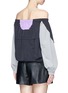 Back View - Click To Enlarge - ALEXANDER WANG - Colourblock windbreaker off-shoulder top