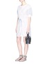 Figure View - Click To Enlarge - ALEXANDER WANG - Drawcord waist pinstripe sleeve shirt dress