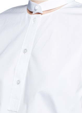Detail View - Click To Enlarge - ALEXANDER WANG - Deconstructed collar cropped shirt