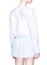 Back View - Click To Enlarge - ALEXANDER WANG - Deconstructed collar cropped shirt