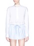 Main View - Click To Enlarge - ALEXANDER WANG - Deconstructed collar cropped shirt