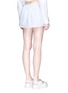 Back View - Click To Enlarge - ALEXANDER WANG - Pinstripe petal skirt overlay cotton shorts