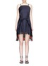 Main View - Click To Enlarge - ALEXANDER WANG - Lace trim tie front stripe wool dress