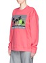Front View - Click To Enlarge - ALEXANDER WANG - 'Mind Detergent' knit patch oversized sweatshirt
