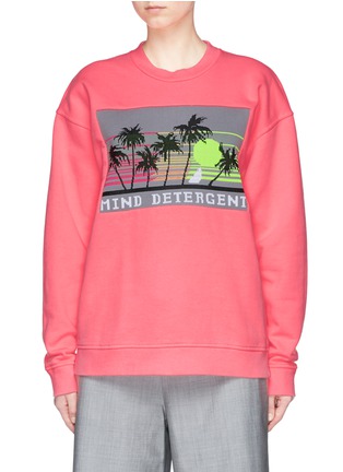Main View - Click To Enlarge - ALEXANDER WANG - 'Mind Detergent' knit patch oversized sweatshirt