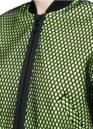 Detail View - Click To Enlarge - ALEXANDER WANG - Oversized net overlay twill bomber jacket