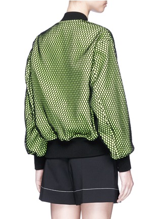 Back View - Click To Enlarge - ALEXANDER WANG - Oversized net overlay twill bomber jacket