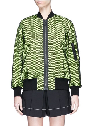 Main View - Click To Enlarge - ALEXANDER WANG - Oversized net overlay twill bomber jacket