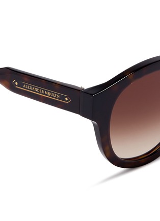 Detail View - Click To Enlarge - ALEXANDER MCQUEEN - Oversized tortoiseshell acetate sunglasses