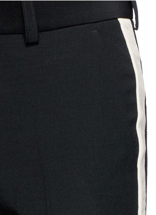 Detail View - Click To Enlarge - GUCCI - Contrast outseam wrinkled wool pants
