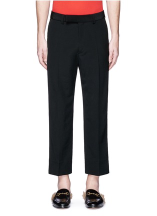 Main View - Click To Enlarge - GUCCI - Contrast outseam wrinkled wool pants