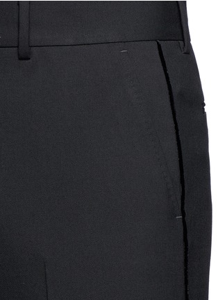 Detail View - Click To Enlarge - GUCCI - Velvet trim cavalry twill pants