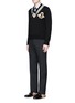 Figure View - Click To Enlarge - GUCCI - Velvet trim cavalry twill pants