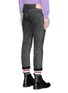Back View - Click To Enlarge - GUCCI - 'Punk' floral tiger appliqué slim fit jeans