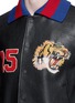 Detail View - Click To Enlarge - GUCCI - Tiger appliqué lambskin leather bomber jacket