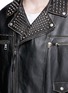 Detail View - Click To Enlarge - GUCCI - Dog appliqué stud leather biker jacket