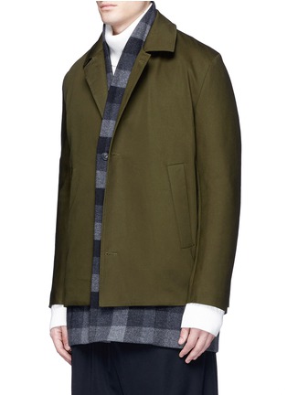 Front View - Click To Enlarge - FFIXXED STUDIOS - 'Workaround' reversible wool-cashmere plaid underlay twill coat
