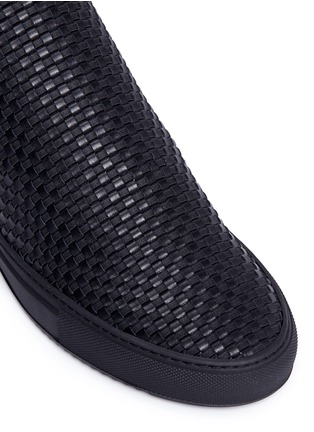 Detail View - Click To Enlarge - FILLING PIECES - Entwine' woven leather low top slip-on sneakers
