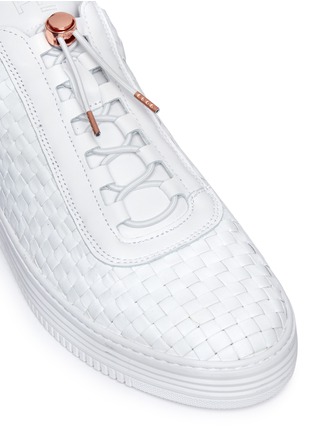 Detail View - Click To Enlarge - FILLING PIECES - 'Twist' woven leather low top sneakers