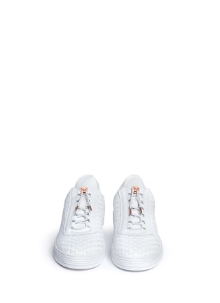 Front View - Click To Enlarge - FILLING PIECES - 'Twist' woven leather low top sneakers