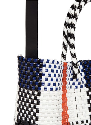 Detail View - Click To Enlarge - TRUSS - Plaid PVC woven crossbody tote