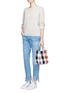 Front View - Click To Enlarge - TRUSS - Plaid PVC woven crossbody tote