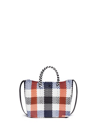 Main View - Click To Enlarge - TRUSS - Plaid PVC woven crossbody tote