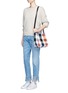 Figure View - Click To Enlarge - TRUSS - Plaid PVC woven crossbody tote