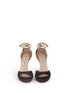Front View - Click To Enlarge - JIMMY CHOO - 'Pearl 100' mirror leather trim suede sandals