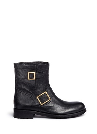 Main View - Click To Enlarge - JIMMY CHOO - 'Youth' buckle leather biker boots