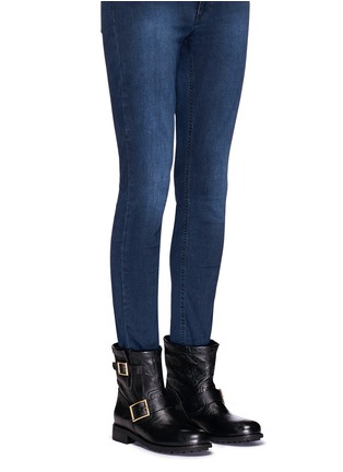 Figure View - Click To Enlarge - JIMMY CHOO - 'Youth' buckle leather biker boots