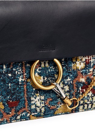 Detail View - Click To Enlarge - CHLOÉ - 'Faye' medium tapestry jacquard panel leather shoulder bag
